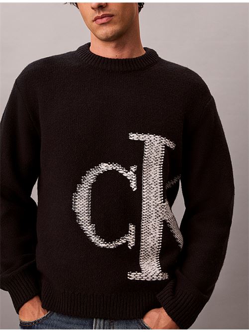 ls lambswool blend monogram crew CALVIN KLEIN JEANS | LV04RH311GUB1